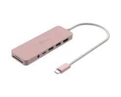 j5create Cables & Adapters|USB-C Multi-Port Hub with 60W Power Delivery - Pink
