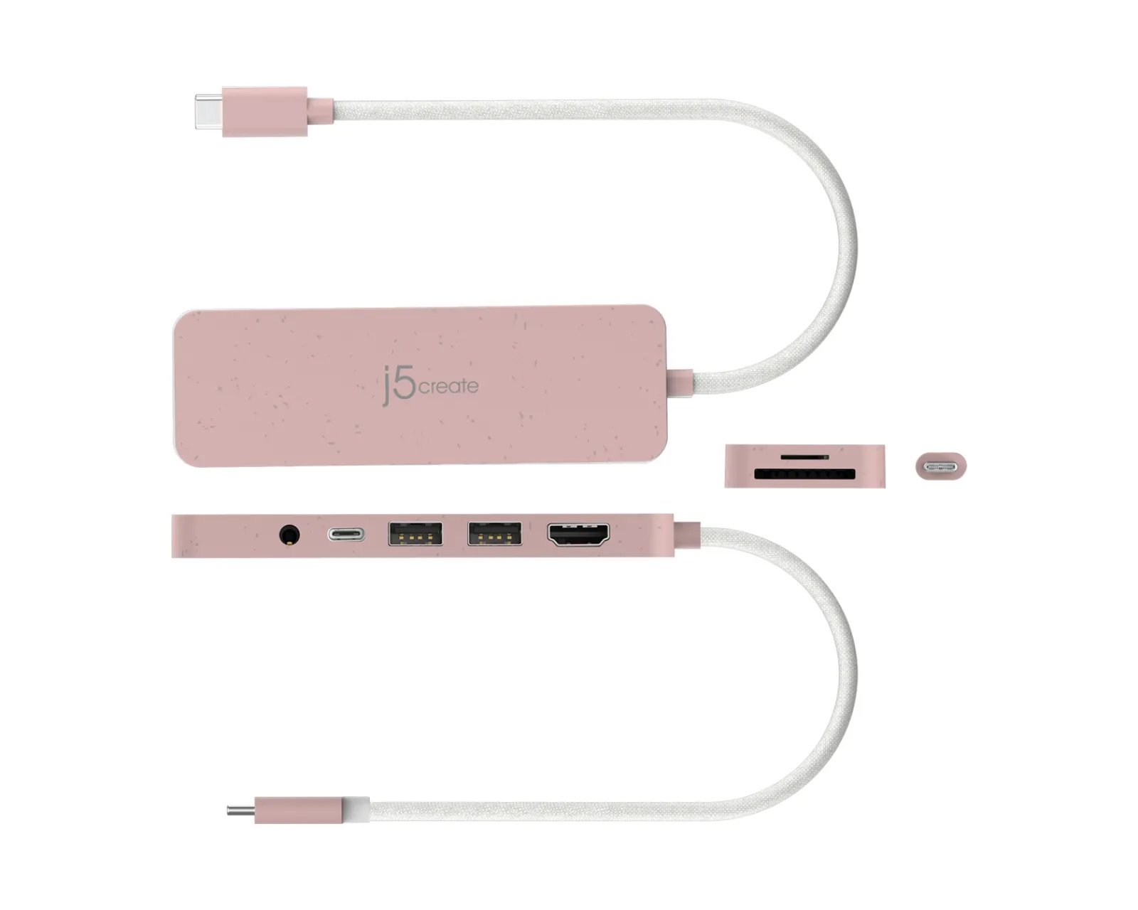 j5create Cables & Adapters|USB-C Multi-Port Hub with 60W Power Delivery - Pink