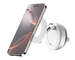 MaxMount Phone Holders|Vacuum Phone Holder with Magnetic Ring - White