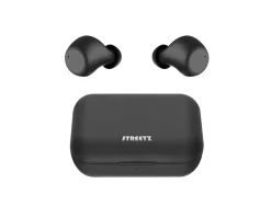 STREETZ Headphones|Wireless In-Ear Headphones with Charging Case, TWS - Black