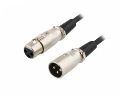 Deltaco Cables & Adapters|XLR Cable, 3-pin Male - 3-pin Female, 2m - Black